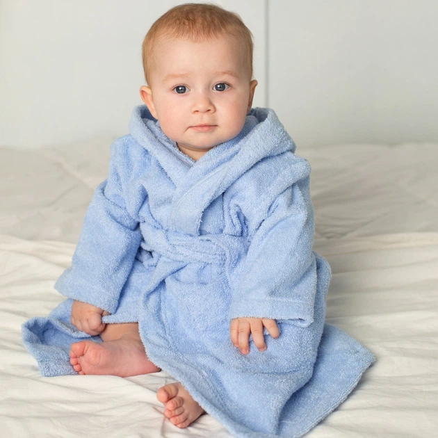 Халат дитячий махровий Trendy tot 03-01409 блакитний 80 см (12 мiс.) - зображення 3