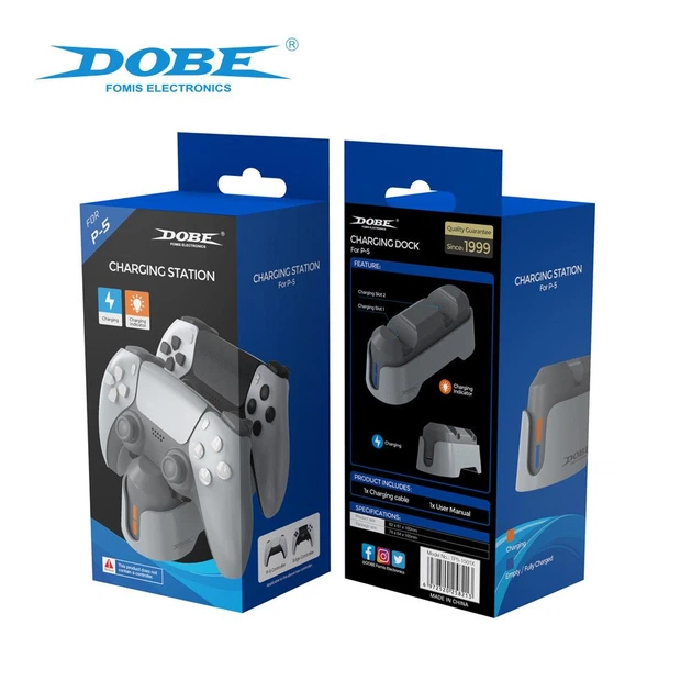 Зарядная база DOBE TP5-1501X для одновременной зарядки 2 геймпадов DualSense PlayStation 5 PS5 с LED-индикацией USB Серый - Фото 2 Зарядная база DOBE TP5-1501X для одновременной зарядки 2 геймпадов DualSense PlayStation 5 PS5 с LED-индикацией USB Серый - изображение 2