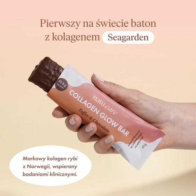 Протеїновий батончик Natu.Care Collagen Glow Bar Toffi 40 г (5905943691092) - зображення 2