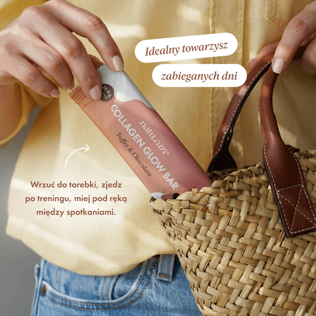 Протеїновий батончик Natu.Care Collagen Glow Bar Toffi 40 г (5905943691092) - зображення 6