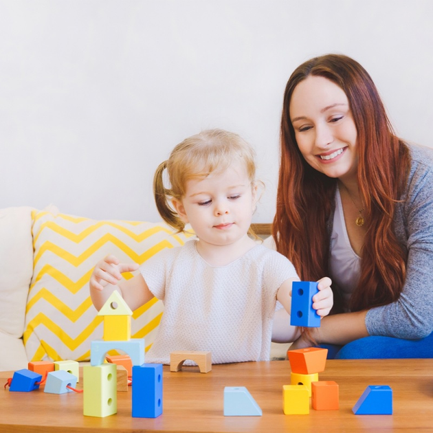 Шнурівка дерев'яна Classic World кубики для нанизування Геометричні фігури 21 ел CW53801 (6927049053801) - зображення 5