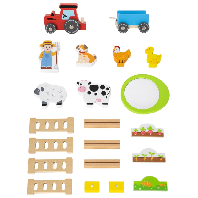 Drewniana farma Viga Dom farmera z ogródkiem i traktorem 21 element (6971608448041) - obraz 4