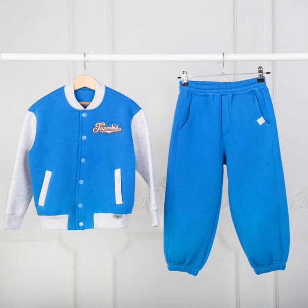 Бомбер дитячий унісекс з написом трикотаж Superkid Trendy Tot 03-01251 синій 104 см (4 роки) - изображение 3