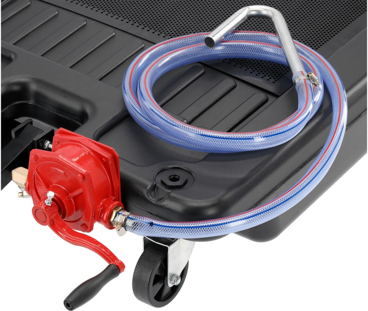 Urządzenie do spuszczania oleju z pompą YATO wanna V= 65 l 111x70x15 cm, na 4 kołach, h = 185 mm (YT-07183) - obraz 5