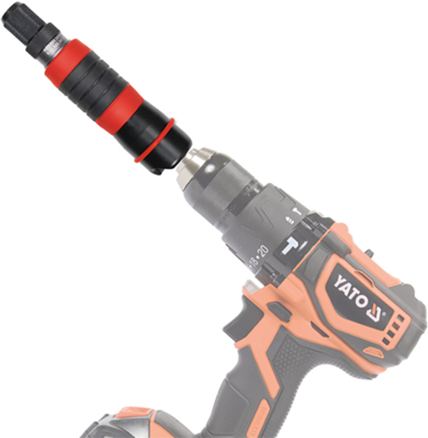 Адаптер-заклепник до шурупокрута YATO з 6-гранним шпинделем 1/4" для нітогайок М3- М10 (YT-36191) - зображення 4