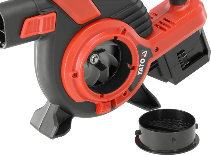 Повітродувка і втягувач YATO присадибний акумуляторний Li-Ion 36 В (2х 18В), продуктивність - 900 м³/хв (без акумулятора) (YT-85173) - зображення 5