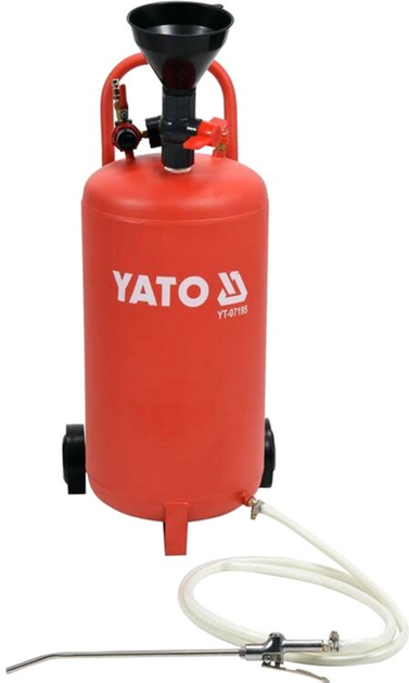 Pneumatyczny napełniacz do oleju YATO z pojemnikiem 20 l, ciśnienie- 0.5 MPa, wąż-2.1 m (YT-07195) - obraz 2