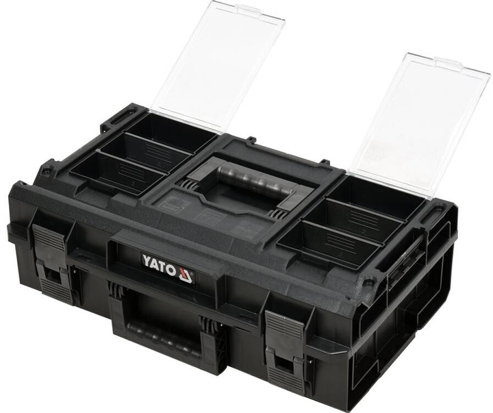 Skrzynka na narzędzia YATO modułowa 32V S1 2 przegrody 584x385x295 mm plastikowa (YT-091691) - obraz 4