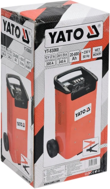 Urządzenie rozruchowo-ładujące YATO akumulator 12/24V, 40-240 A, 20-600 Ah, 230 V (YT-83060) - obraz 2