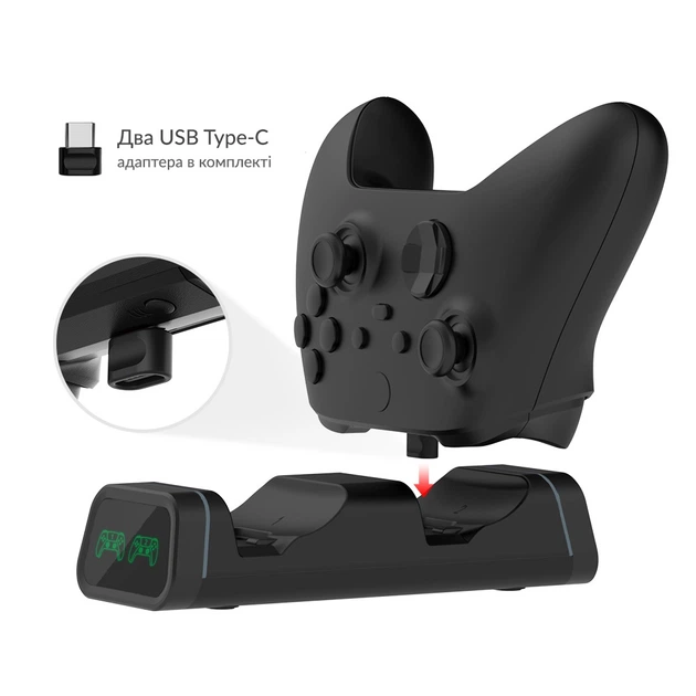 Двойная зарядная dock станция DOBE подставка для двух геймпадов Microsoft Xbox Series S,X / DualSense Sony PlayStation PS5 (PS5 / PS5 Digital Edition) / Nintendo Switch c LED индикаторами статуса зарядки - Фото 2 Двойная зарядная dock станция DOBE подставка для двух геймпадов Microsoft Xbox Series S,X / DualSense Sony PlayStation PS5 (PS5 / PS5 Digital Edition) / Nintendo Switch c LED индикаторами статуса зарядки - изображение 2