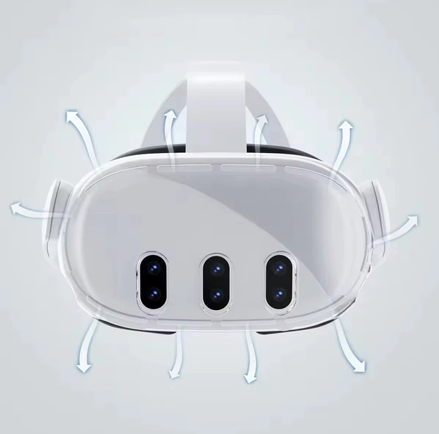 Прозрачная защитная накладка-чехол Aolion для VR очков виртуальной реальности Meta Oculus Quest 3 - изображение 6