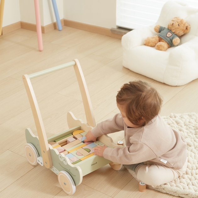 Drewniany wózek Viga Na Klocki Pchacz (6971608442780) - obraz 10