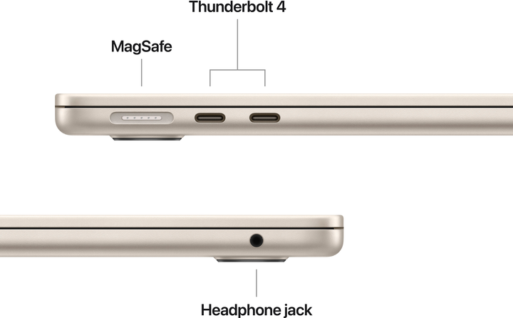 Laptop Apple MacBook Air 13.6" M4 16/256GB 2025 (MW0Y3ZE/A) Starlight - obraz 7