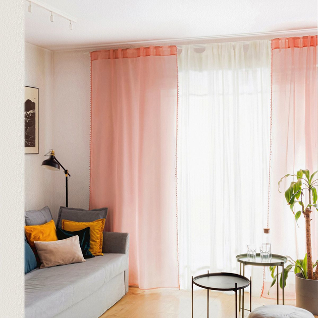 Фіранка Homla Adi з помпонами рожева 140x250 см (5904183851785) - зображення 7