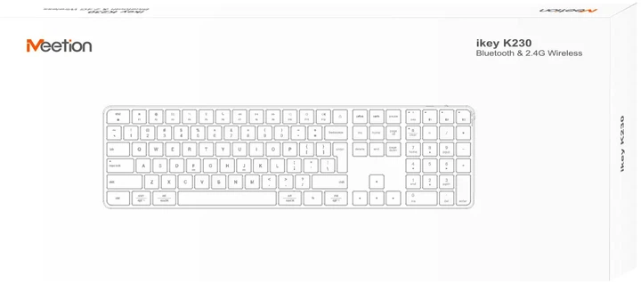 Клавиатура беспроводная Meetion K230 Bluetooth/Wireless White (MT-K230MW-B-RUA) - изображение 7