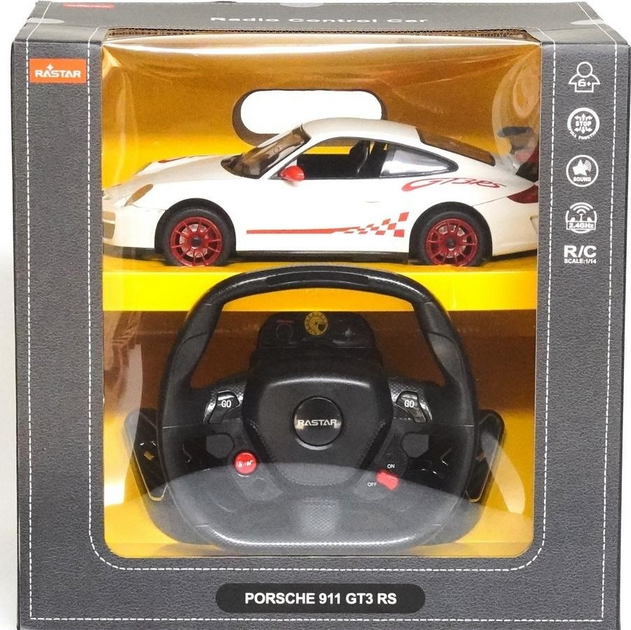 Гоночний автомобіль на радіокеруванні Rastar Porsche GT3 R/C 1:14 з кермом (6930751306905) - зображення 1