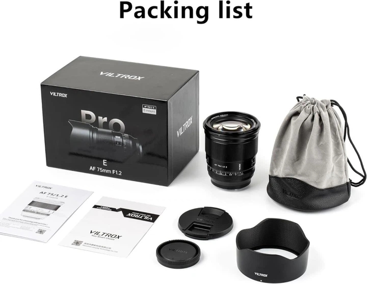 Об'єктив VILTROX AF 75 mm 1.2 Sony E-mount AF 75/1.2 E автофокусний Sony E-mount - зображення 7