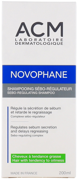 Szampon do włosów ACM Laboratoire Novophane Sebum-Regulating 200 ml (3760095250892) - obraz 2