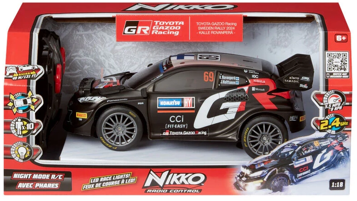 Радіокерований транспорт NIKKO Toyota GR #69 Rovanpera масштаб 1:18 (4894716106523) - зображення 1