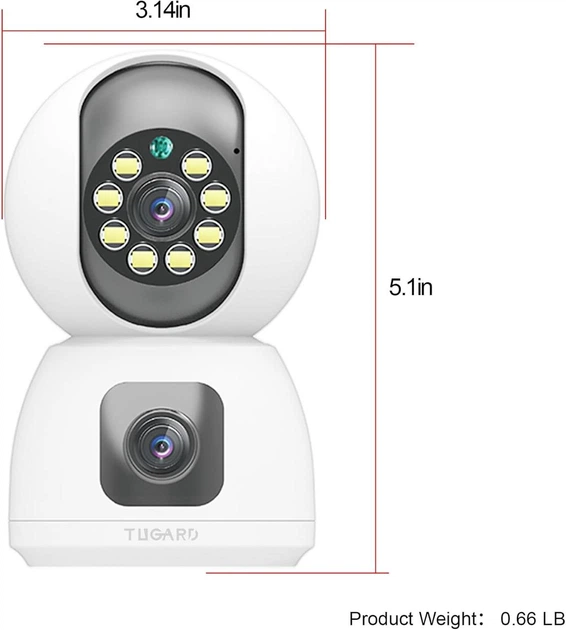Wi-Fi IP-камера 2 Мп, двойной объектив, 1080p, ночное видение, двусторонняя связь - изображение 2