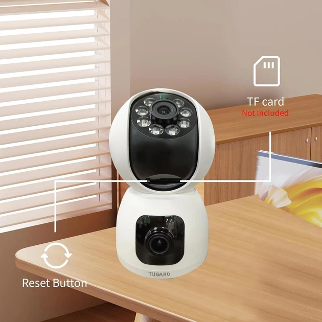Wi-Fi IP-камера 2 Мп, двойной объектив, 1080p, ночное видение, двусторонняя связь - изображение 4