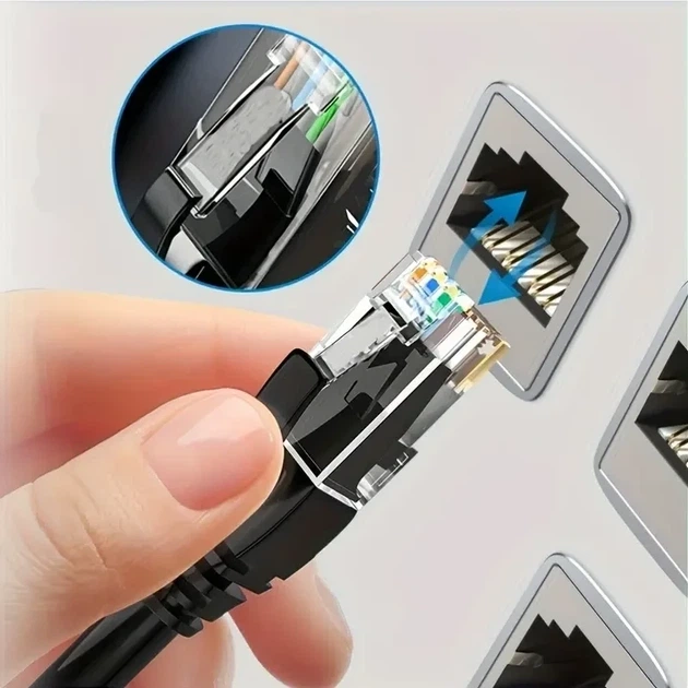 Патч Корд LAN Интернет-кабель 8м UTP CAT5e Черный (0_31495) - Фото 2 Патч Корд LAN Интернет-кабель 8м UTP CAT5e Черный (0_31495) - изображение 2