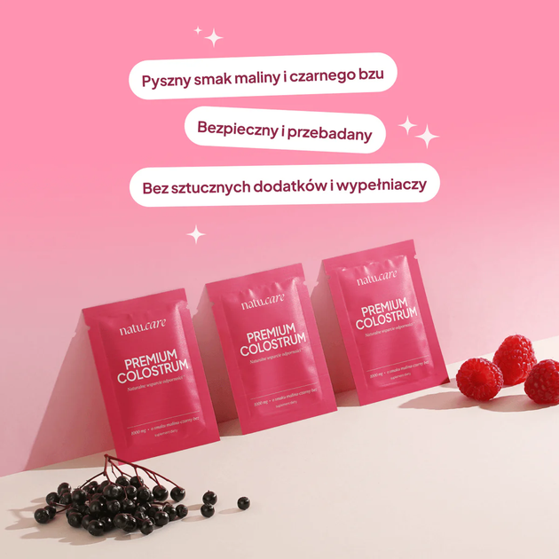 Харчова добавка Natu.Care Premium Colostrum 30 саше Малина та бузина (5905943690774) - зображення 6