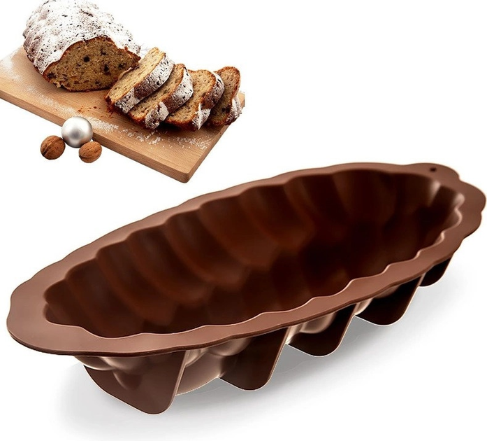 Forma do pieczenia chałki Orion Silline silikonowa brązowa 41 cm (8592381183707) - obraz 6