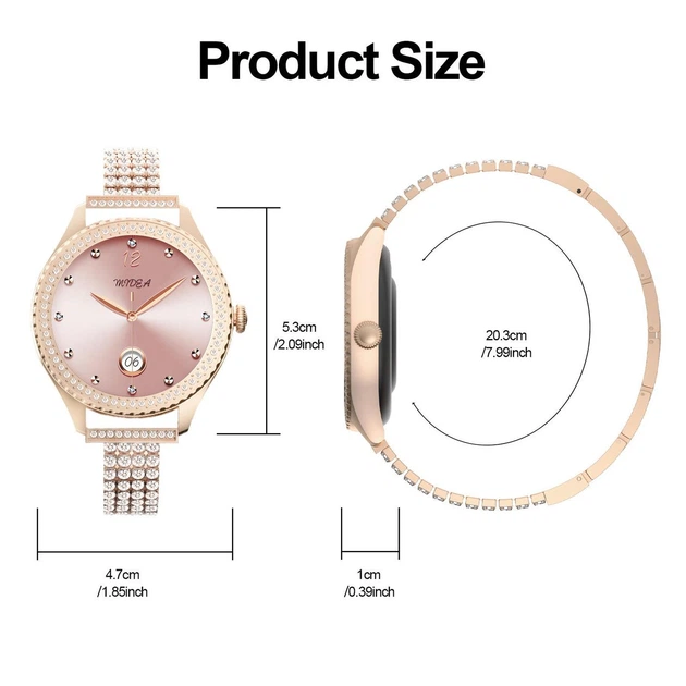 Смарт-часы женские Luxury Crystal 1.32" дисплеем, сменными ремешками и расширенным функционалом - изображение 9