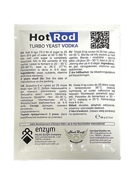 Турбо дріжджі Hot Rod Vodka на 25 л (66 г) - зображення 2