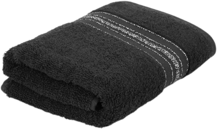 Рушник Homla Basic Duke бавовняний з люрексовими смужками чорний 50x90 см (5902869926079) - зображення 1