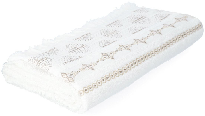 Рушник Homla Basic Solta бавовняний з бахромою білий 70x130 см (5904183811000) - зображення 1