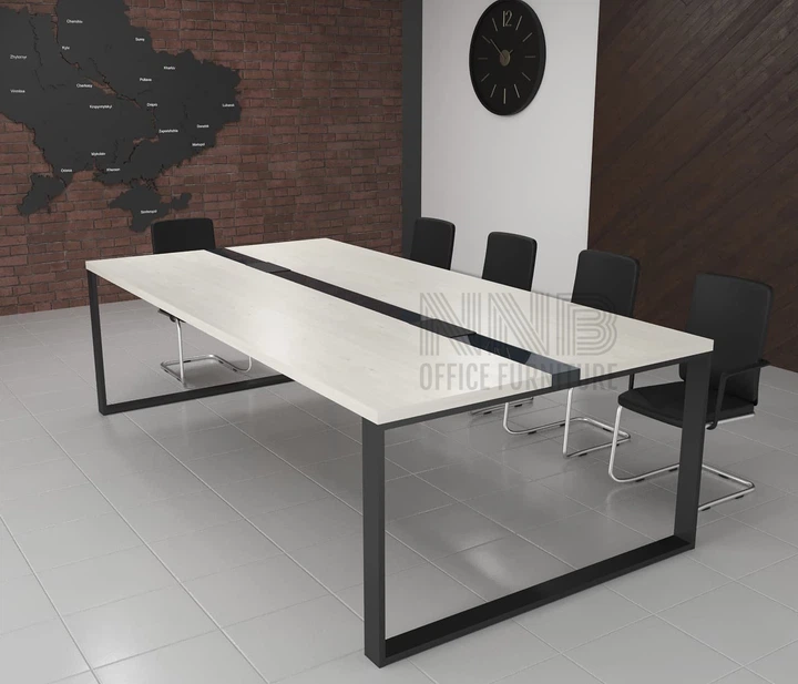 Стіл для конференц-залу Mister Loft Брюсель Glass Line на 8-10 осіб Дуб Харбор Золотий/Чорний 240x120 см Дуб Харбор Золотий - Чорний - изображение 2