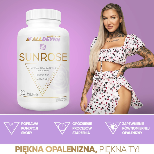 Suplement diety Alldeynn Sunrose 120 tabletek (5902837742670) - obraz 3