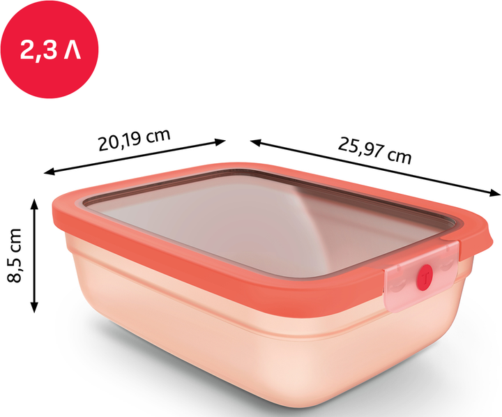 Контейнер прямоугольный Tefal oneClick 2.3 л (N1211410) - изображение 2
