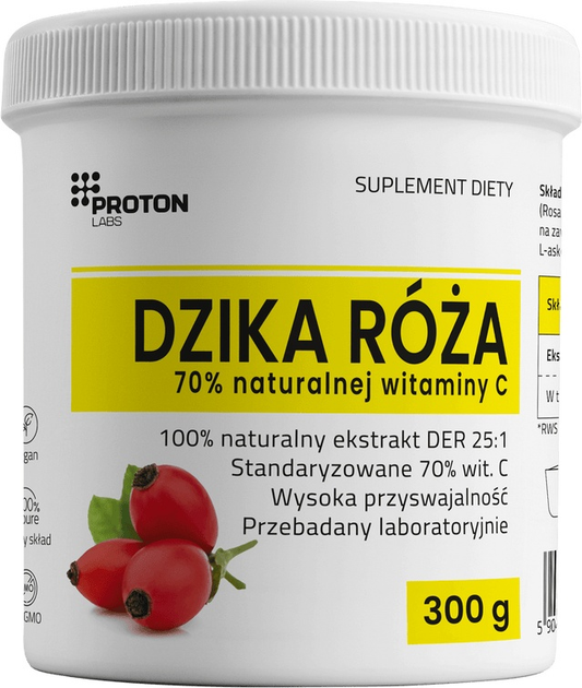 Suplement diety Proton Labs Dzika Róża 70% naturalnej witaminy C 300 g (5904209824977) - obraz 1