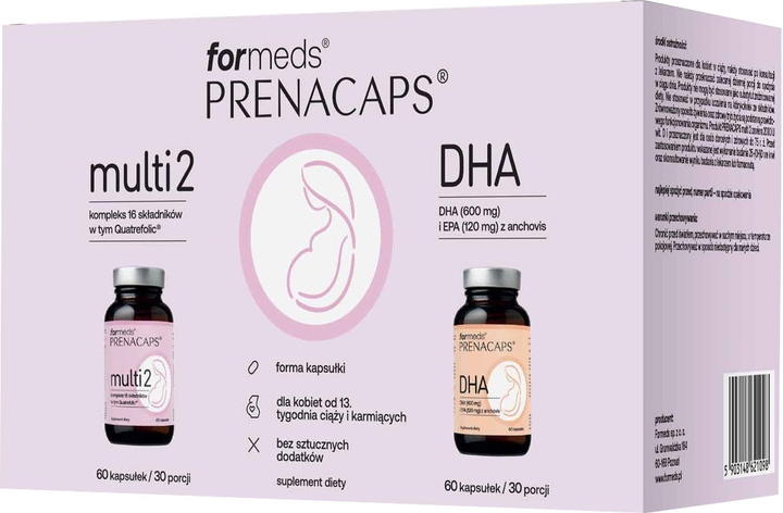 Suplement diety Formeds Prenacaps Multi 2 + DHA 60 + 60 kapsułek (5903148621098) - obraz 1