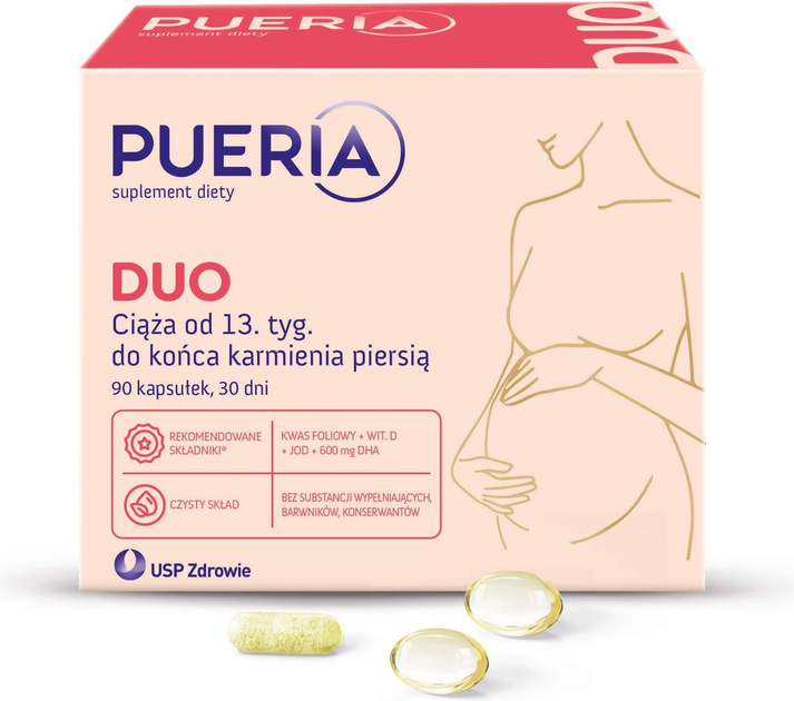 Suplement diety Pueria Duo Active dla kobiet w ciąży 90 kapsułek (5904569253752) - obraz 2