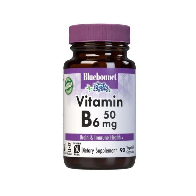 Вітаміни Bluebonnet Nutrition Вітамін B6 50 мг Vitamin B6 90 вегетаріанських капсул - зображення 3