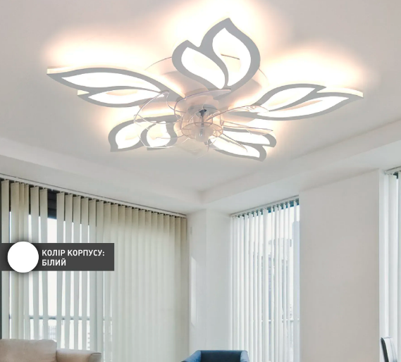 Люстра светодиодная с пультом FAN ASTRA с вентилятором 85W+18W 5F-APP WHITE - изображение 9
