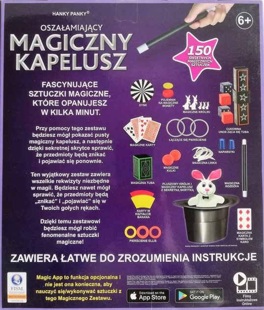 Zestaw do gry Hanky Panky Magiczny kapelusz - 150 sztuczek (8854019046045) - obraz 4
