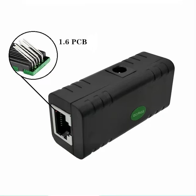 Пассивный POE-инжектор до 1000 Мбит/с с портом Ethernet RJ45 LAN Gigabit Type-1 (48898) - Фото 6 Пассивный POE-инжектор до 1000 Мбит/с с портом Ethernet RJ45 LAN Gigabit Type-1 (48898) - изображение 6