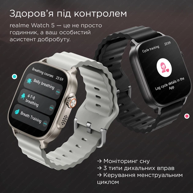 Смарт-часы Realme Watch 5 Titanium Black Global (RMW2501) - изображение 11