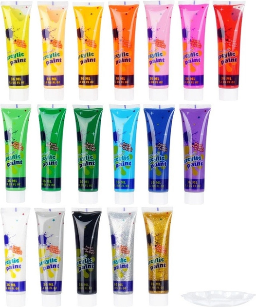 Набір акрилових фарб Free & Easy з палітрою 18 х 36 мл (8720573225359) - зображення 2