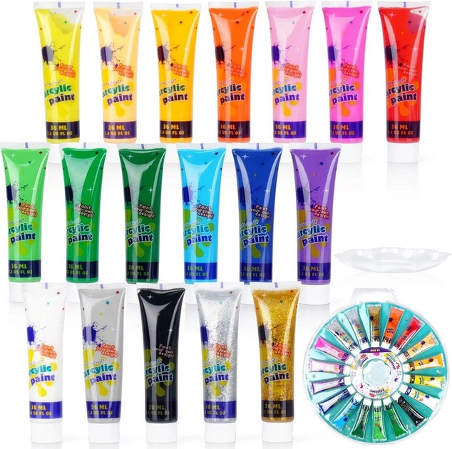 Набір акрилових фарб Free & Easy з палітрою 18 х 36 мл (8720573225359) - зображення 4