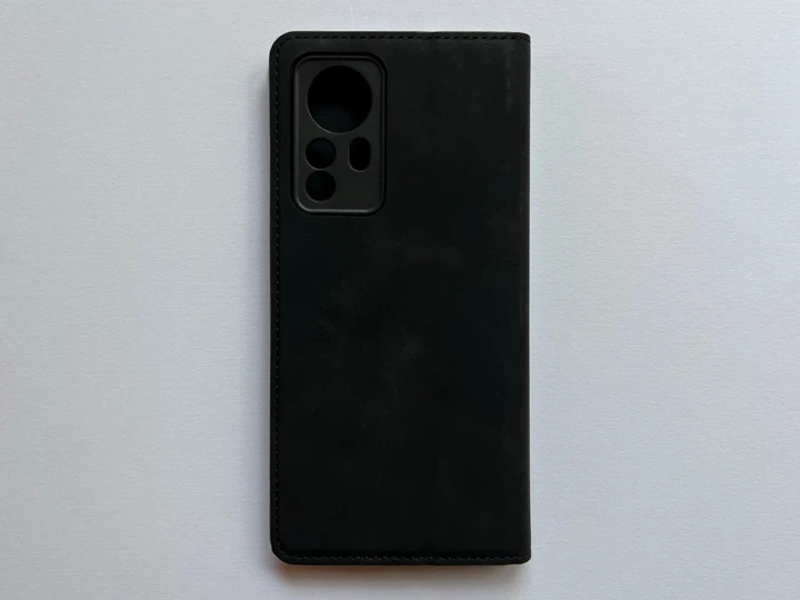 Защитный чехол-книжка K'try для Xiaomi 12 Pro черный, из матовой искусственной кожи со слотами для карт - изображение 2