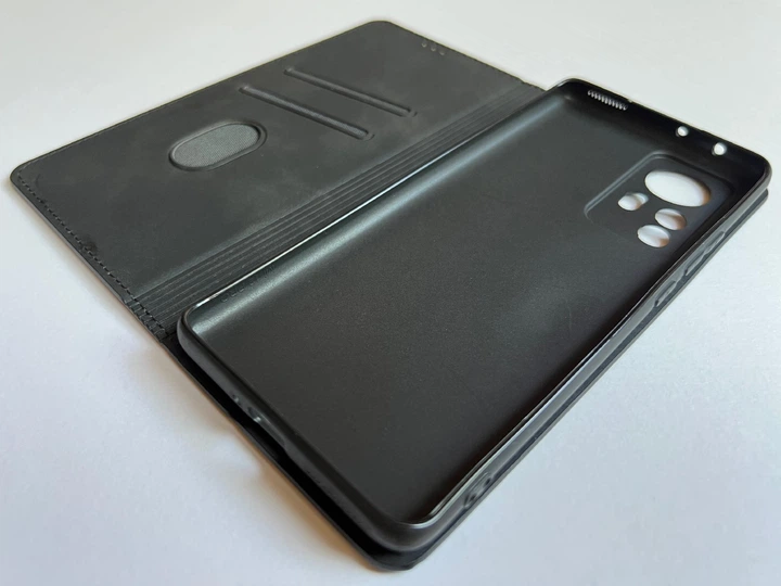 Защитный чехол-книжка K'try для Xiaomi 12 Pro черный, из матовой искусственной кожи со слотами для карт - изображение 10