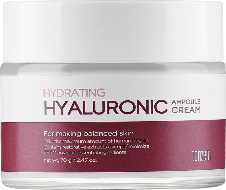 Увлажняющий ампульный крем для лица - Tenzero Hydrating Hyaluronic Ampoule Cream 70g (1393417-40562458) - изображение 2