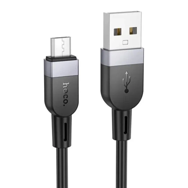Кабель HOCO USB to Micro X109 silicone 2,4A 2m чорний - зображення 4