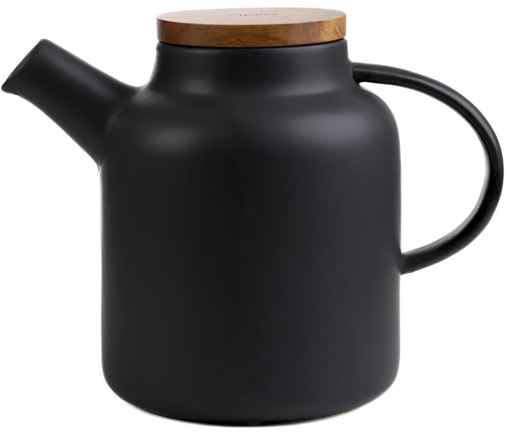 Глечик Homla Poline з акацієвою кришкою Чорний 1 л (5904183875569) - зображення 1